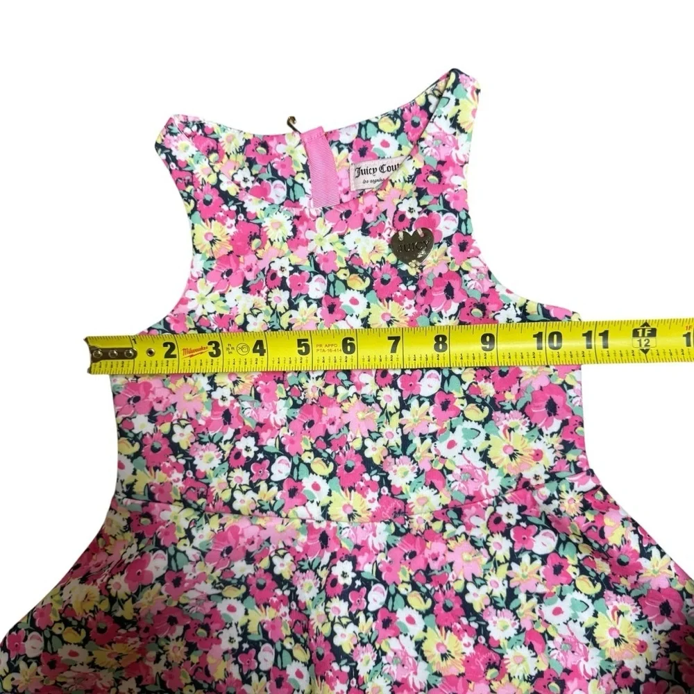 Juicy Couture Girls Floral Dress Pink Sleeveless Fit & Flare Size 5